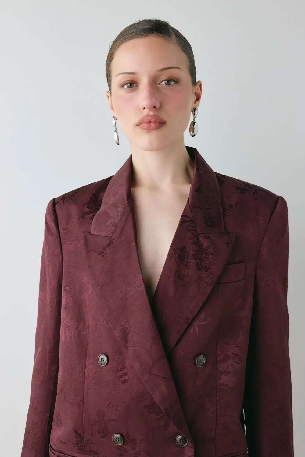 Kyra Jacquard Blazer Wine sold by Verge Girl product image thumbnail 2