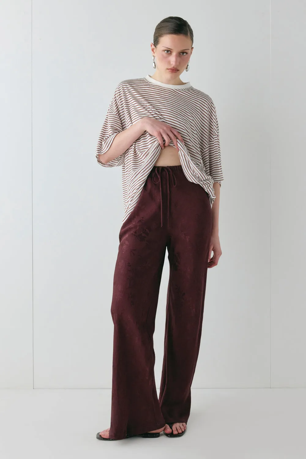 Josefin Jacquard Pants Wine sold by Verge Girl product image thumbnail 2