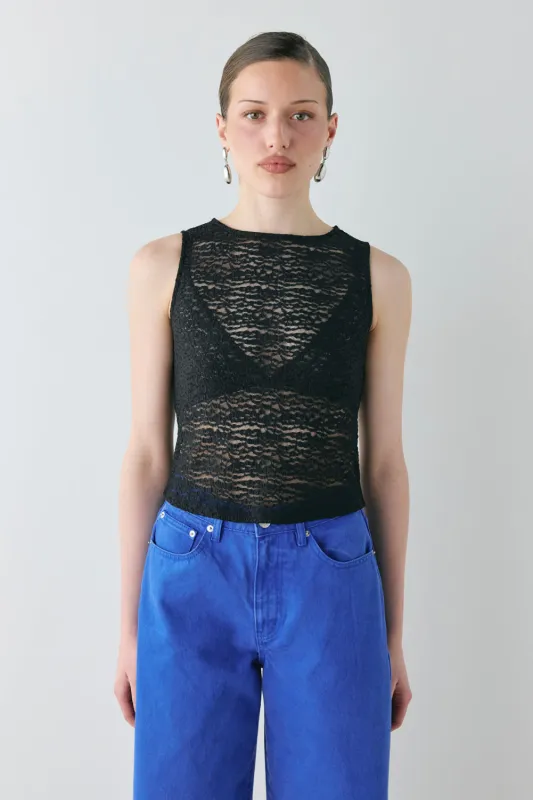 Alexis Lace Top Black sold by Verge Girl
