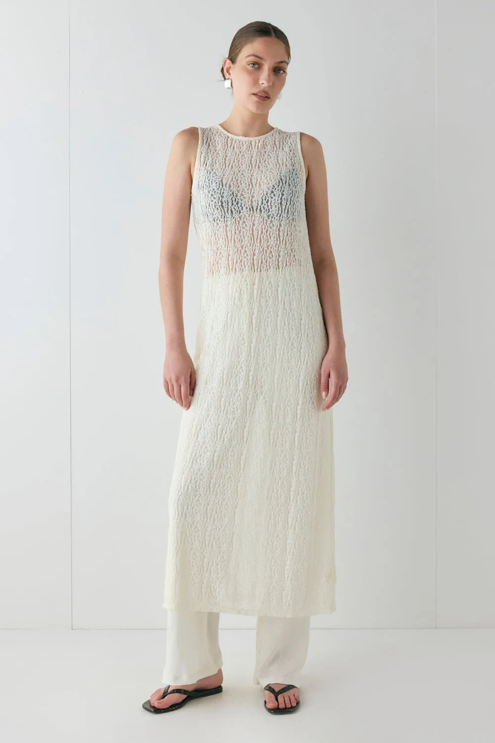 Estelle Lace Midi Dress Cream sold by Verge Girl product image thumbnail 4
