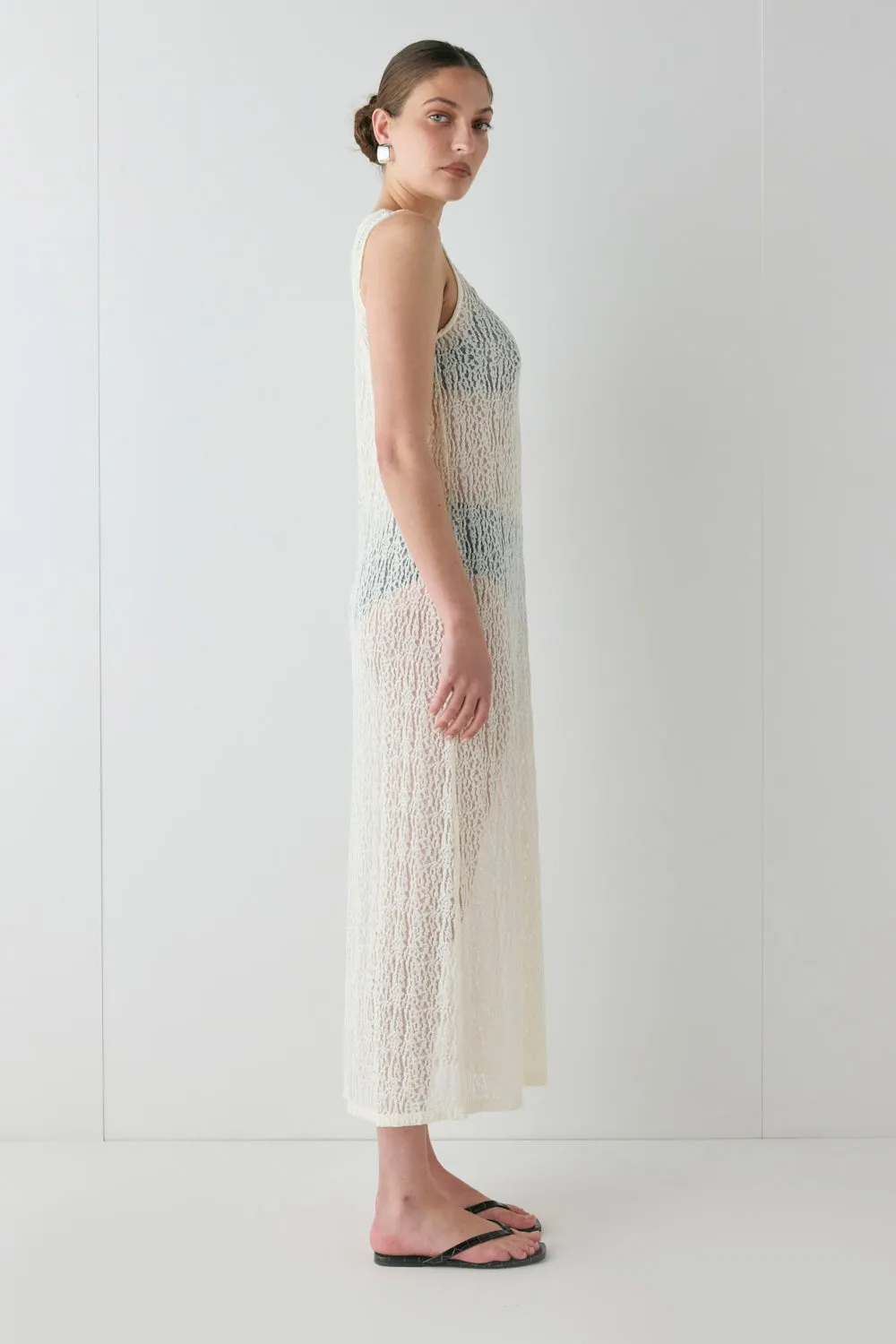Estelle Lace Midi Dress Cream sold by Verge Girl product image thumbnail 5
