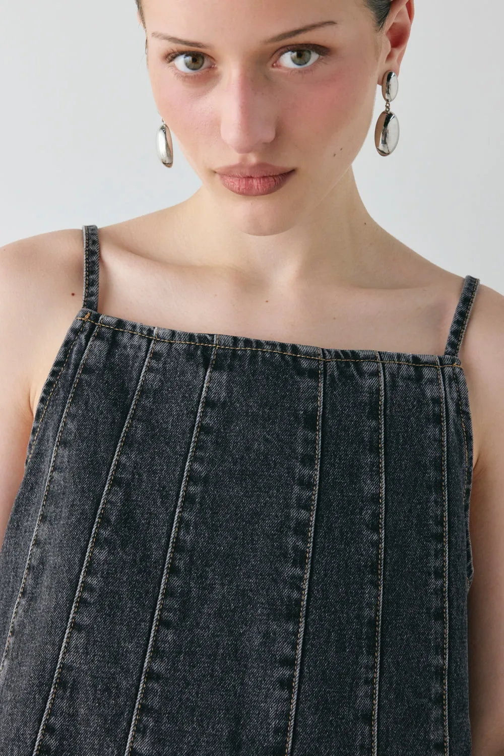 Sabina Denim Top Washed Black sold by Verge Girl product image thumbnail 3