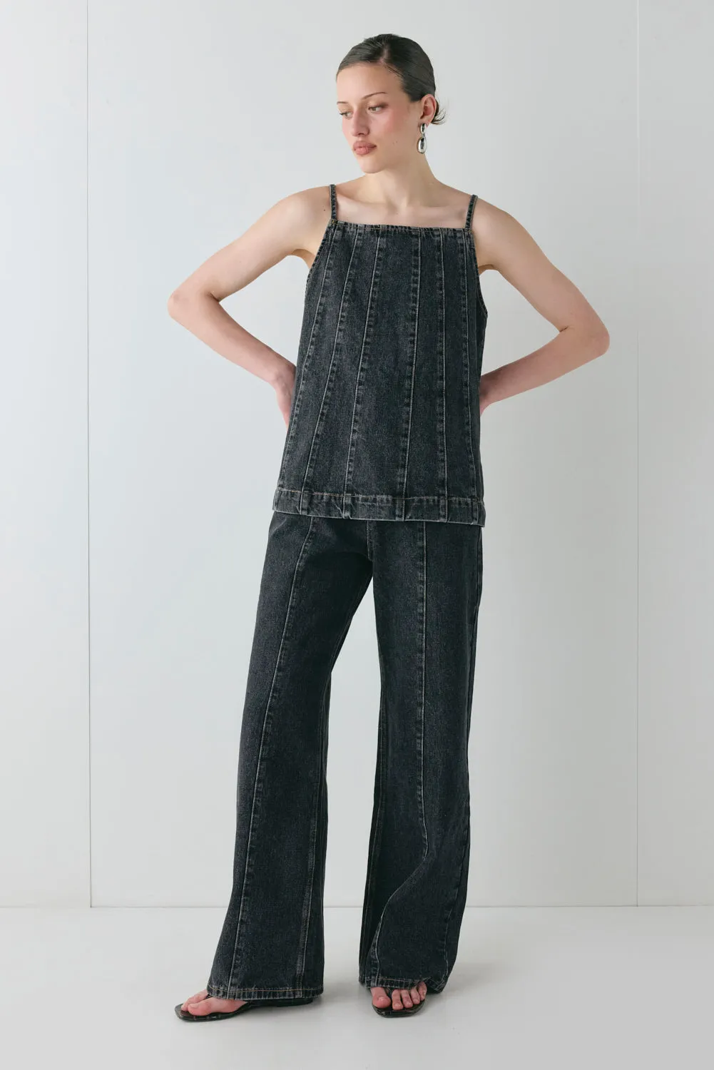 Sabina Denim Top Washed Black sold by Verge Girl product image thumbnail 2