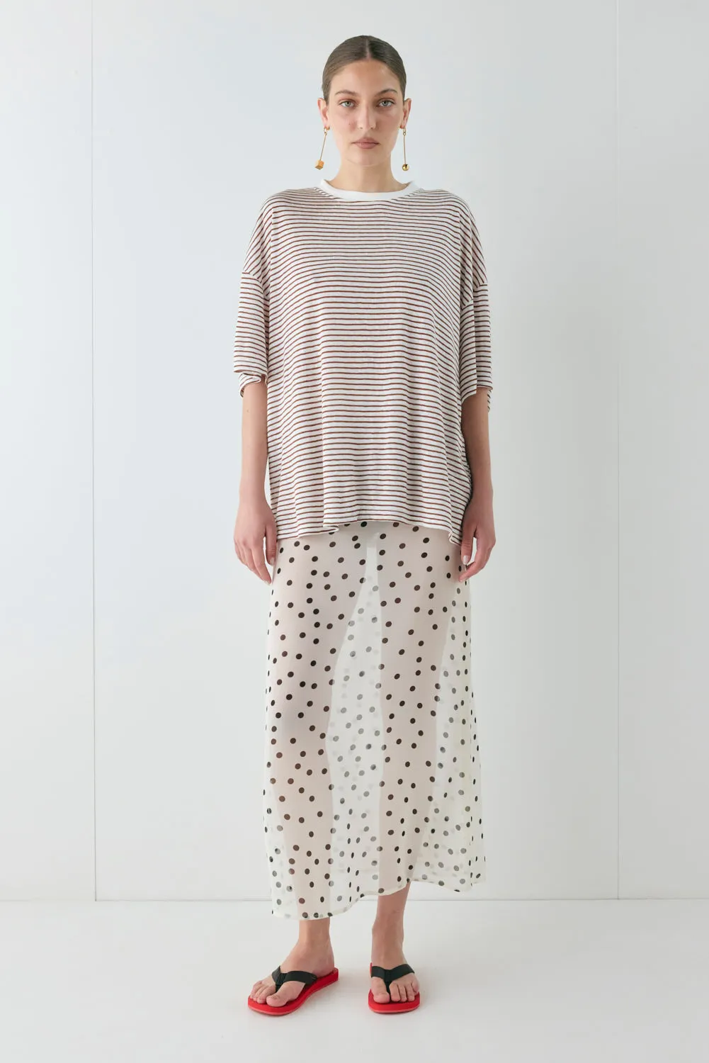 Willow Tee Brown Stripe sold by Verge Girl