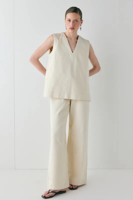 Muni Denim Tunic Top Cream sold by Verge Girl