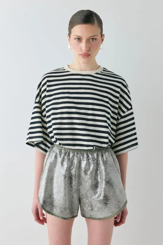 Wyatt Sequin Shorts Slate made by Verge Girl