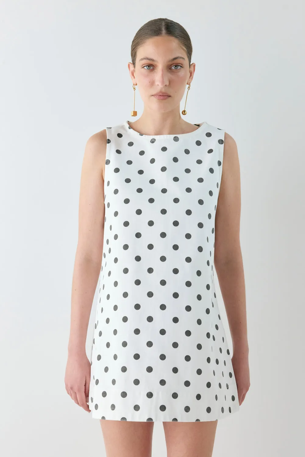 Aftersun Denim Mini Dress Polka Dot sold by Verge Girl