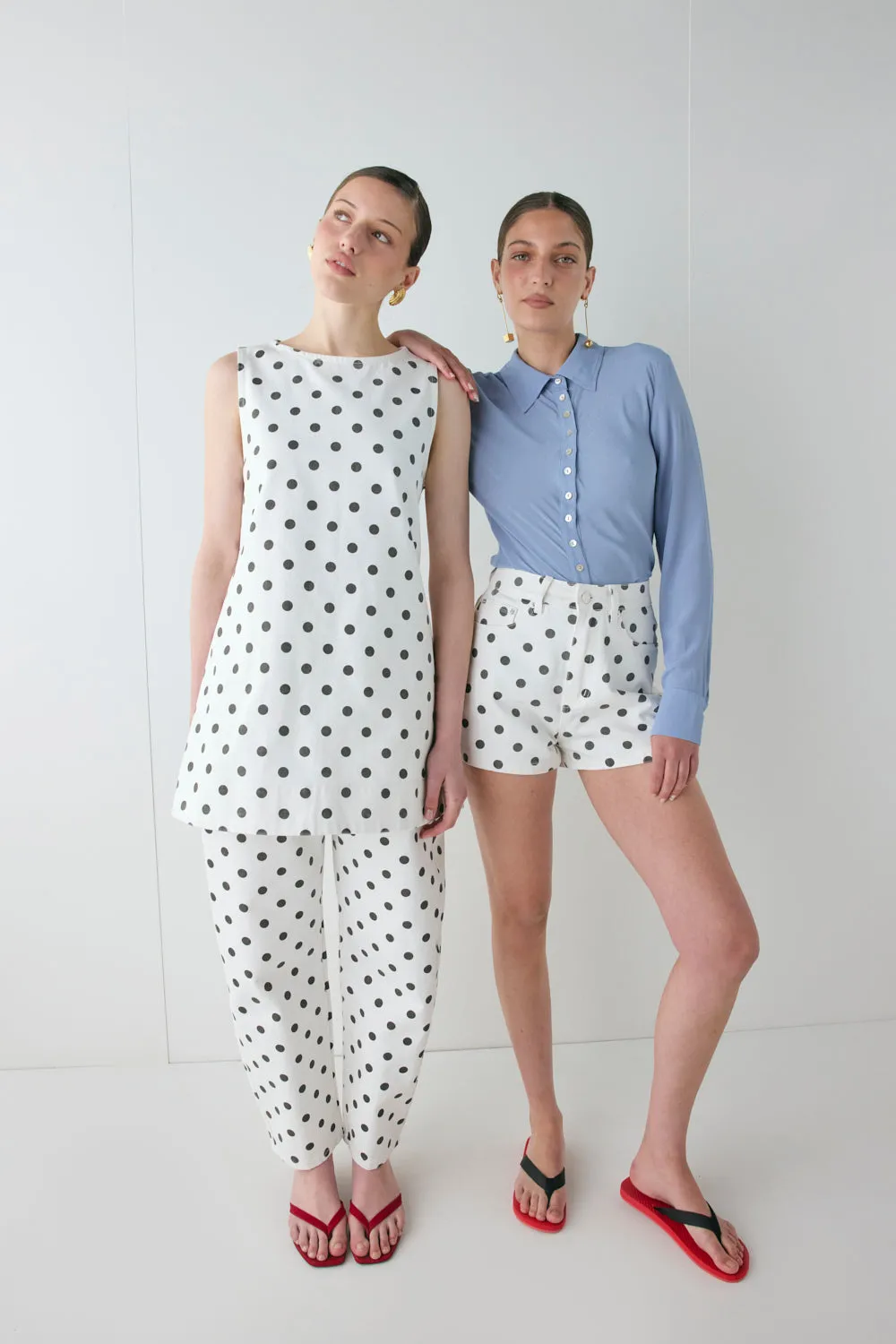 Aftersun Denim Mini Dress Polka Dot sold by Verge Girl product image thumbnail 2