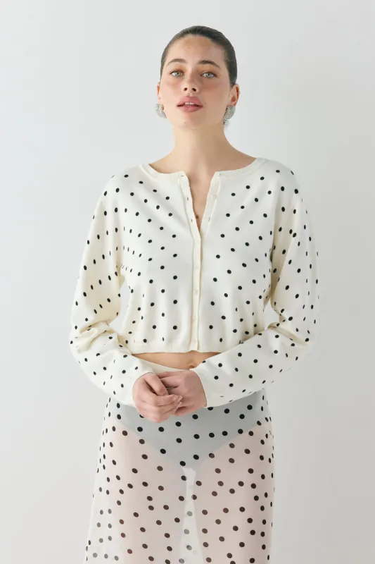 Ella Knit Cardigan Polka Dot sold by Verge Girl