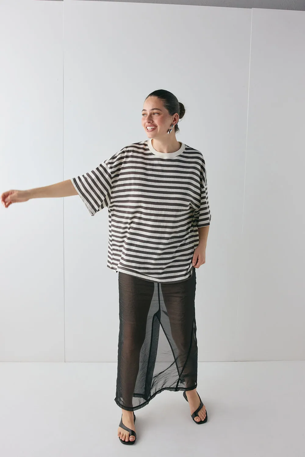 Willow Tee Charcoal Stripe sold by Verge Girl product image thumbnail 3