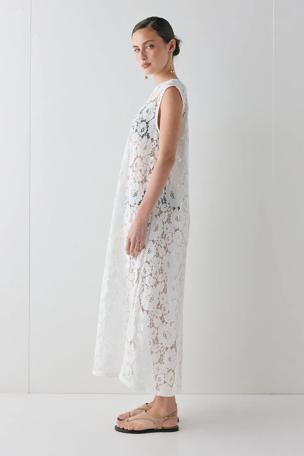 Maya Lace Midi Dress White sold by Verge Girl product image thumbnail 4