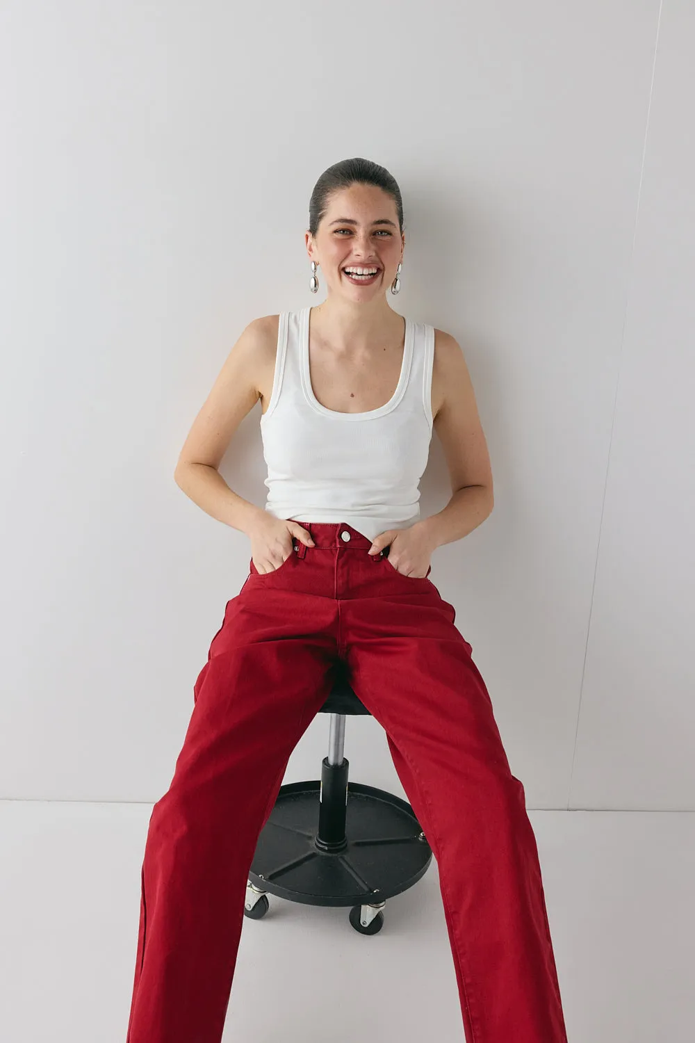 Lex Barrel Jeans Red sold by Verge Girl product image thumbnail 3