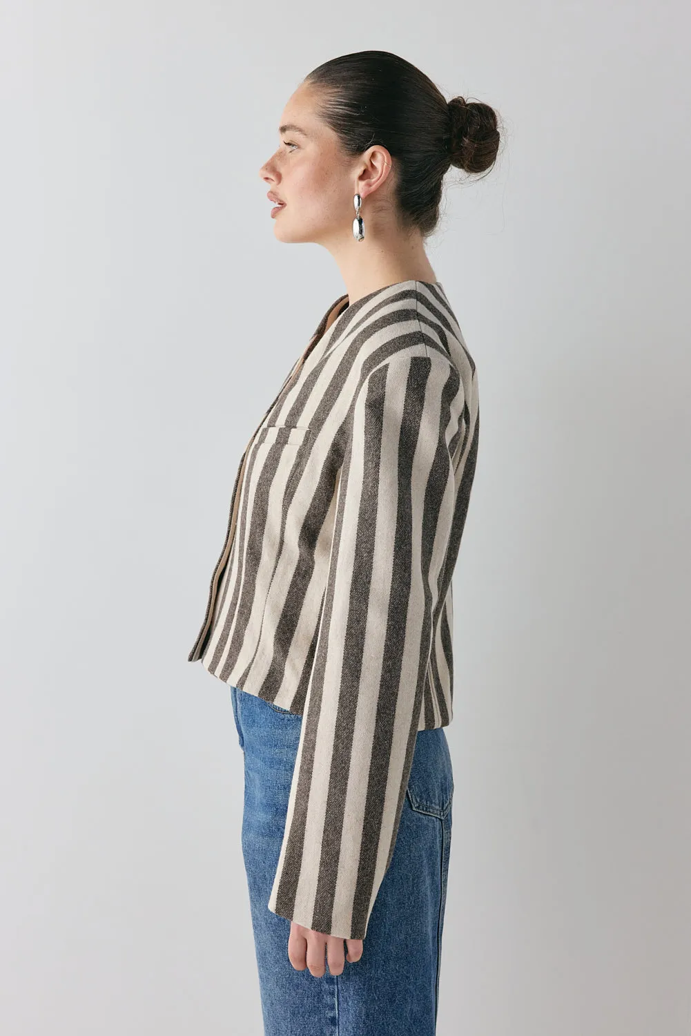 Nerida Blazer Charcoal Stripe sold by Verge Girl product image thumbnail 5