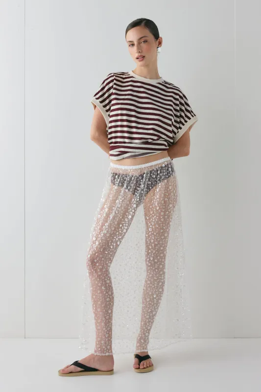 Daisy Sequin Maxi Skirt sold by Verge Girl