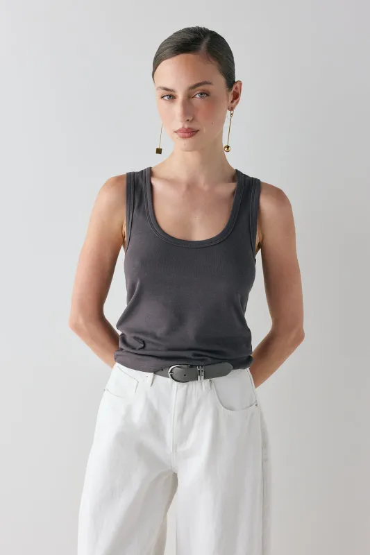 Cora Tank Charcoal sold by Verge Girl