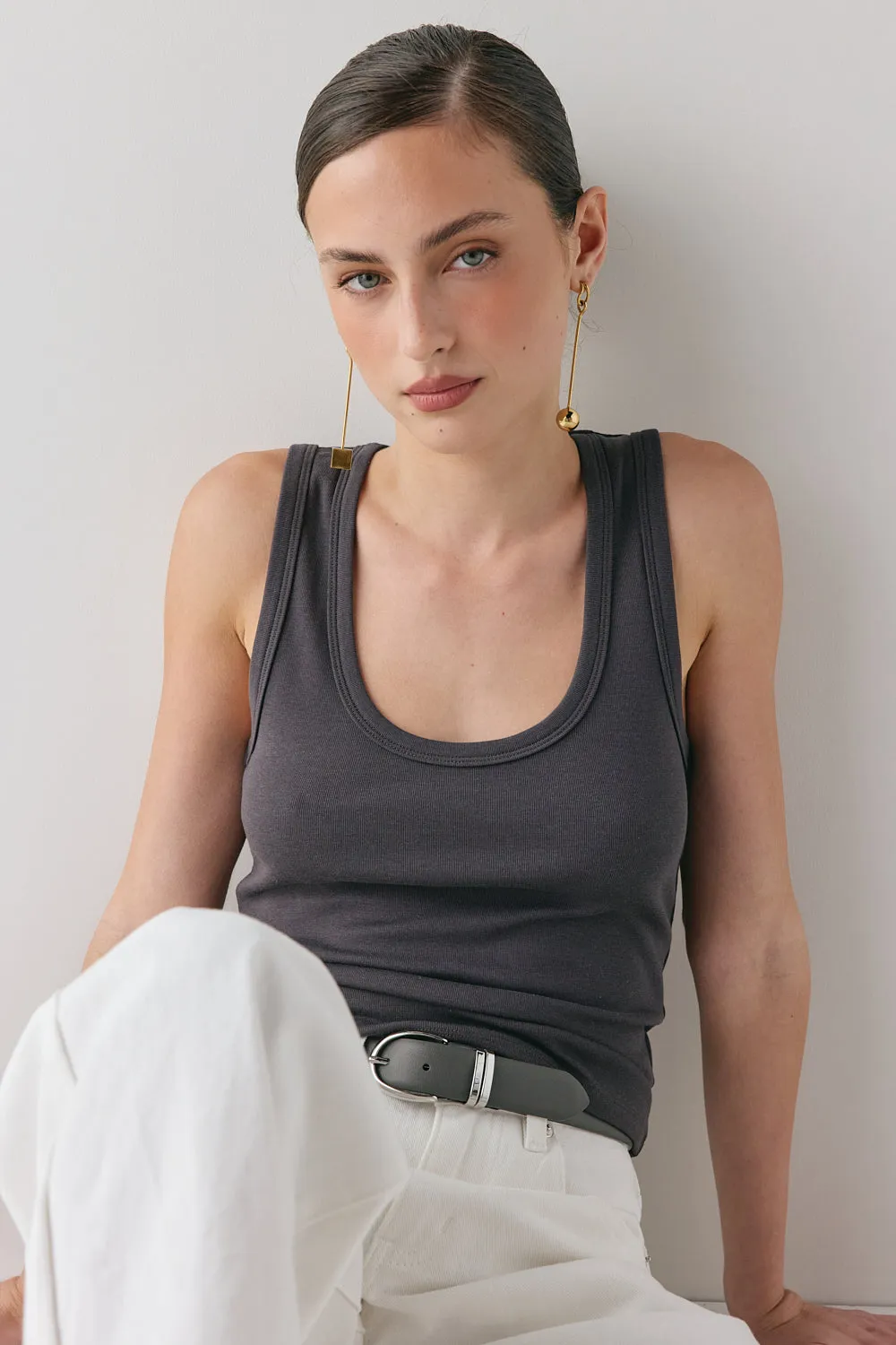 Cora Tank Charcoal sold by Verge Girl product image thumbnail 2