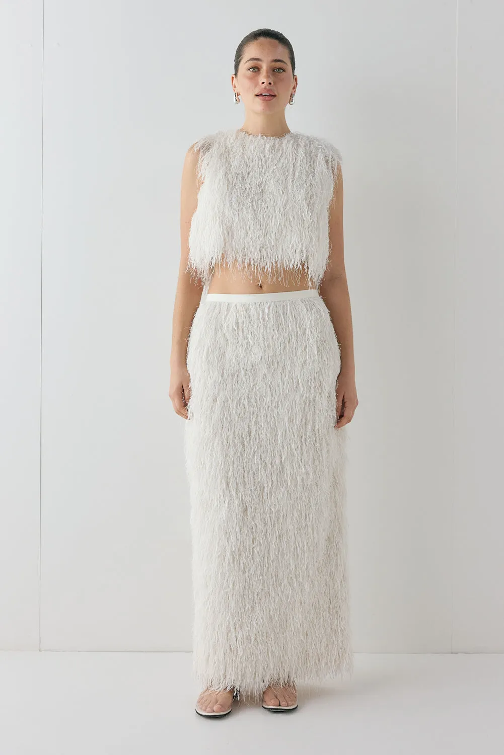 Devyn Fringe Midi Skirt White sold by Verge Girl product image thumbnail 5
