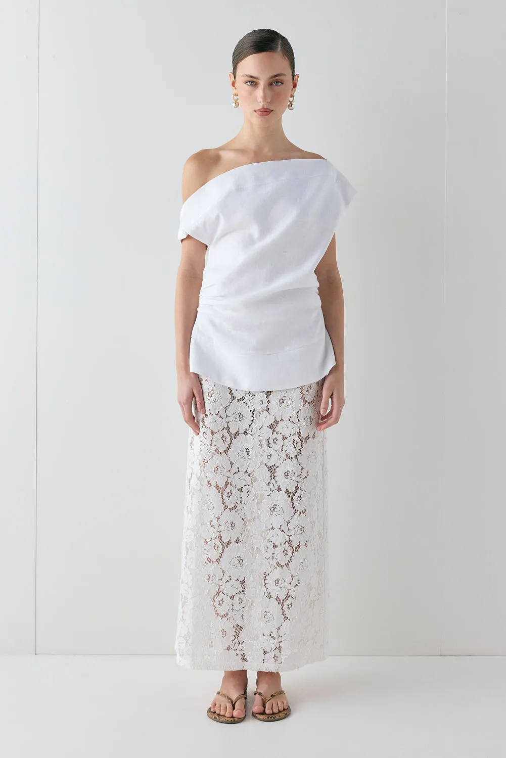 Eilish Linen Top White sold by Verge Girl product image thumbnail 2