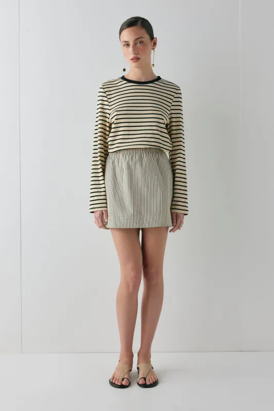 Elka Mini Skirt Black Stripe sold by Verge Girl