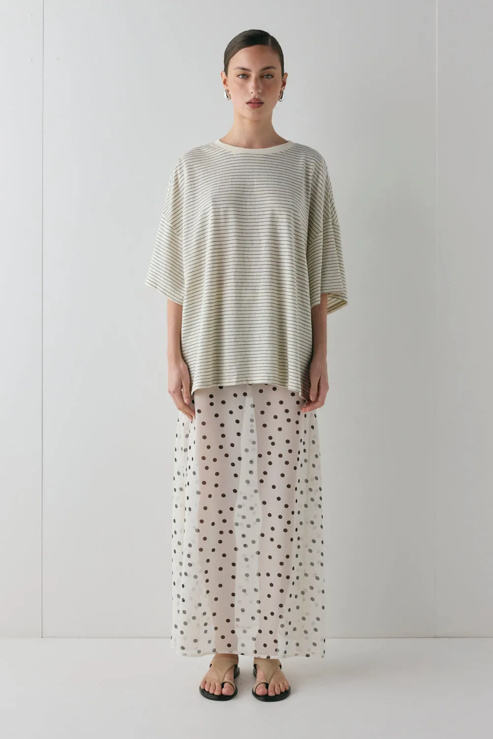 Willow Tee Grey Stripe sold by Verge Girl