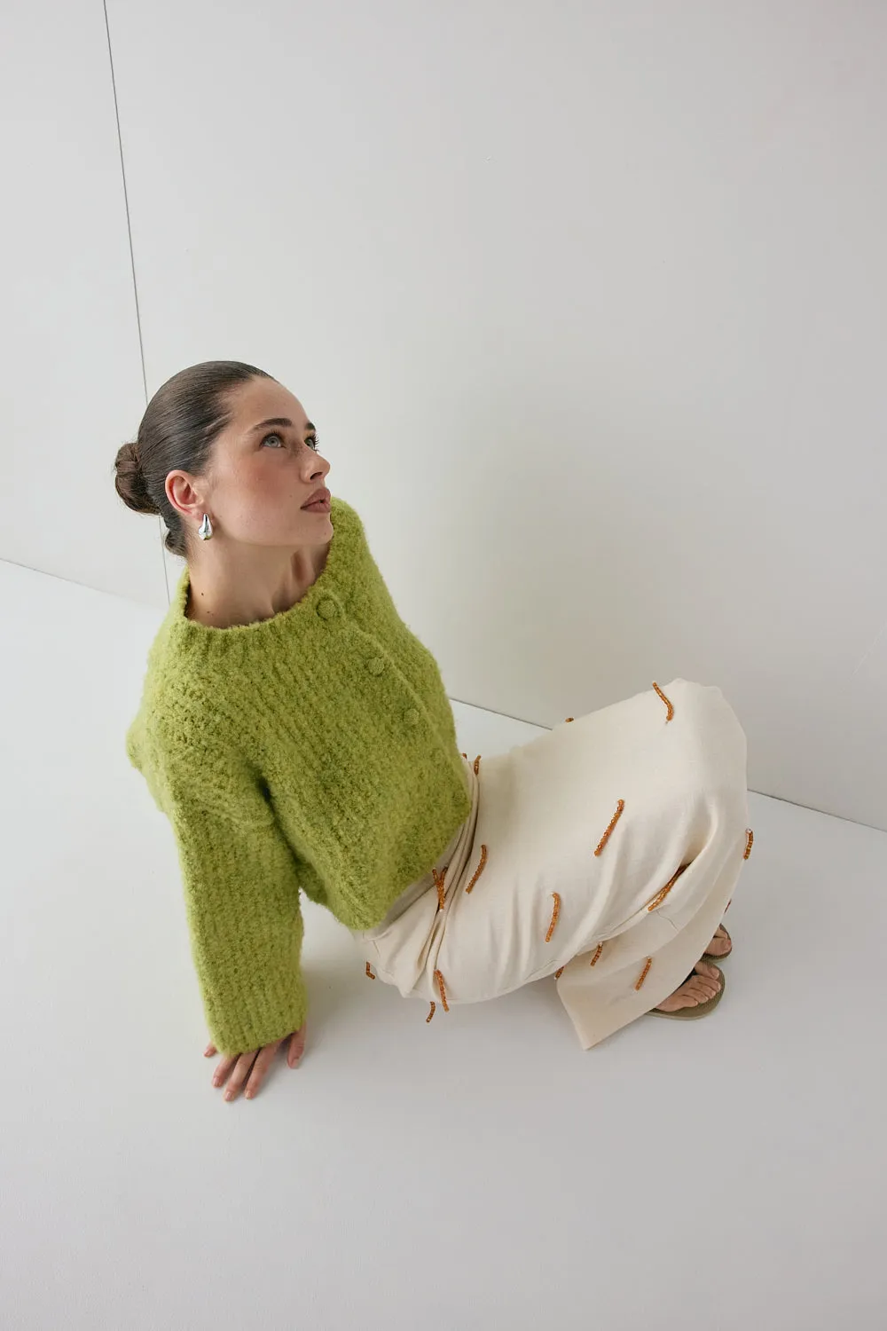 Lacy Knit Cardigan Lime sold by Verge Girl product image thumbnail 5