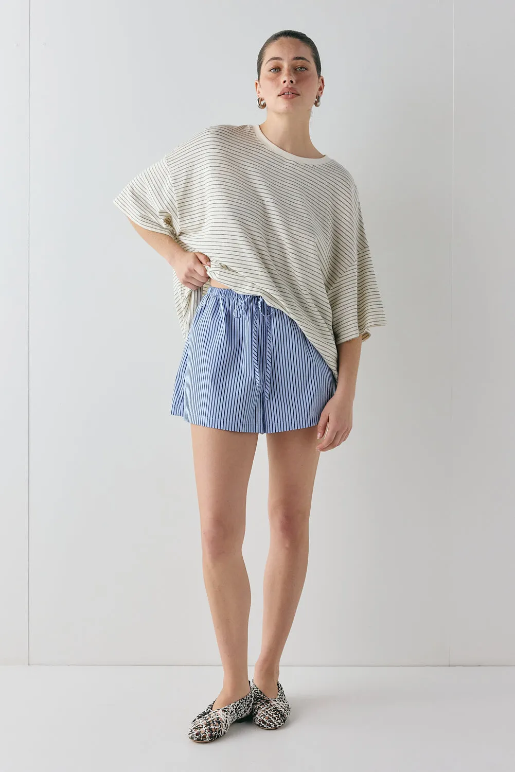 Annika Shorts Blue Stripe sold by Verge Girl