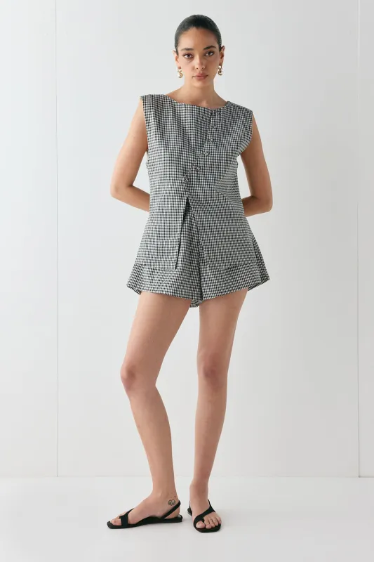 Aria Vest Black Check sold by Verge Girl