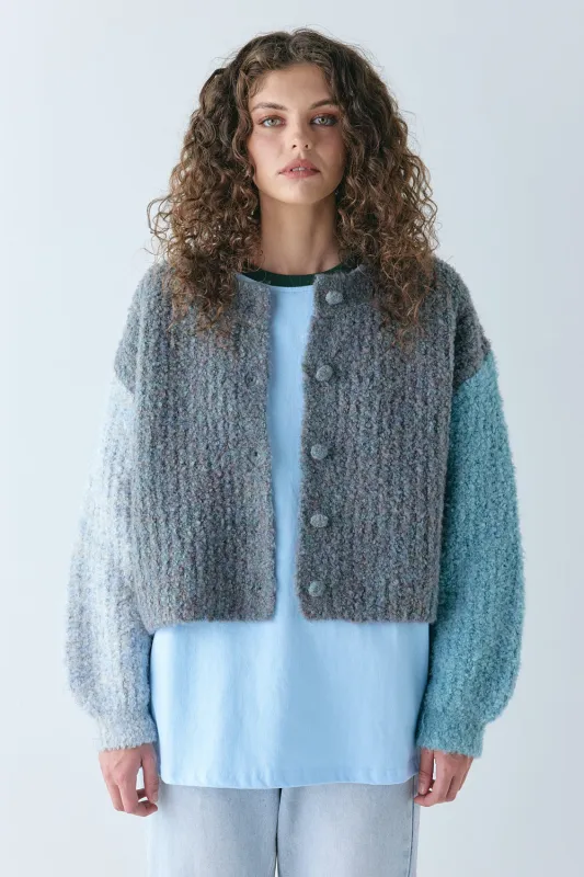 Elsie Knit Cardigan Blue Splice sold by Verge Girl