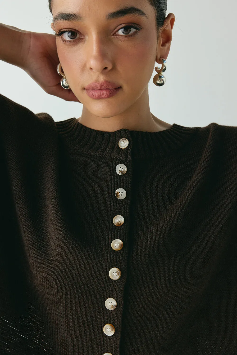 Tori Knit Cardigan Brown sold by Verge Girl product image thumbnail 5