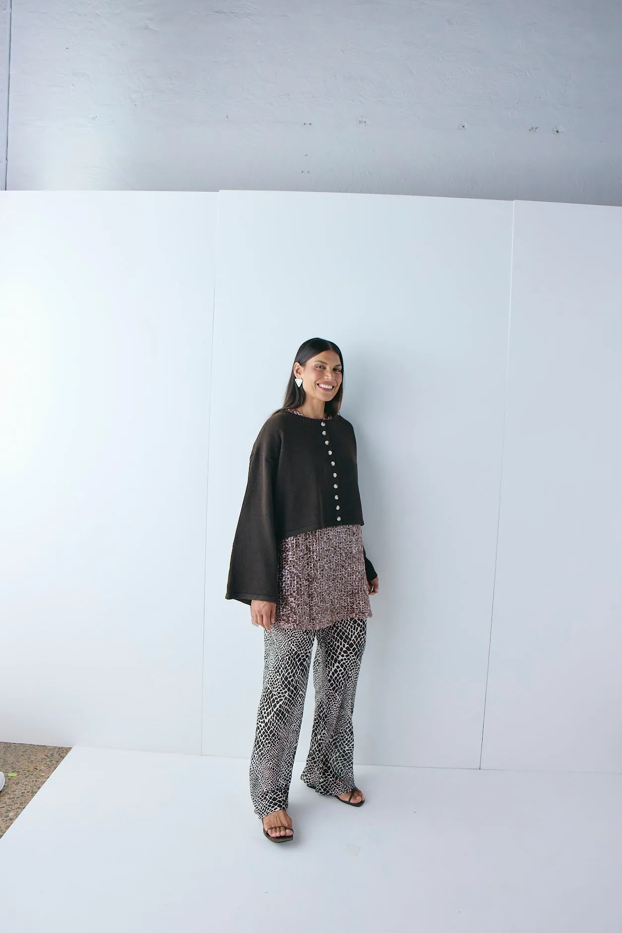 Tori Knit Cardigan Brown sold by Verge Girl product image thumbnail 3