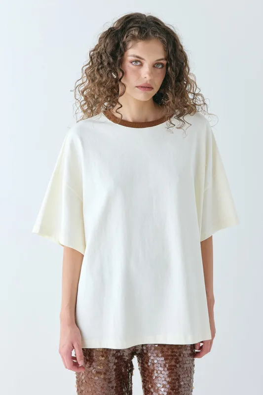 Willow Tee Cream sold by Verge Girl