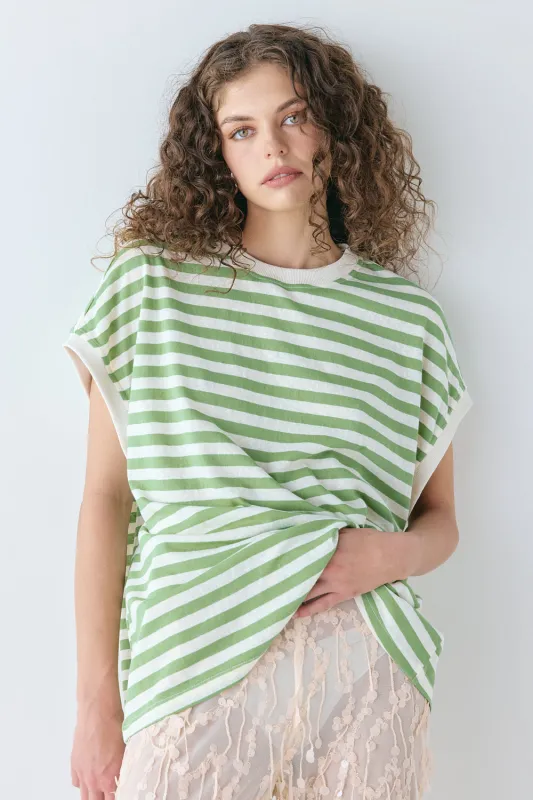 Lori Tank Green Stripe sold by Verge Girl