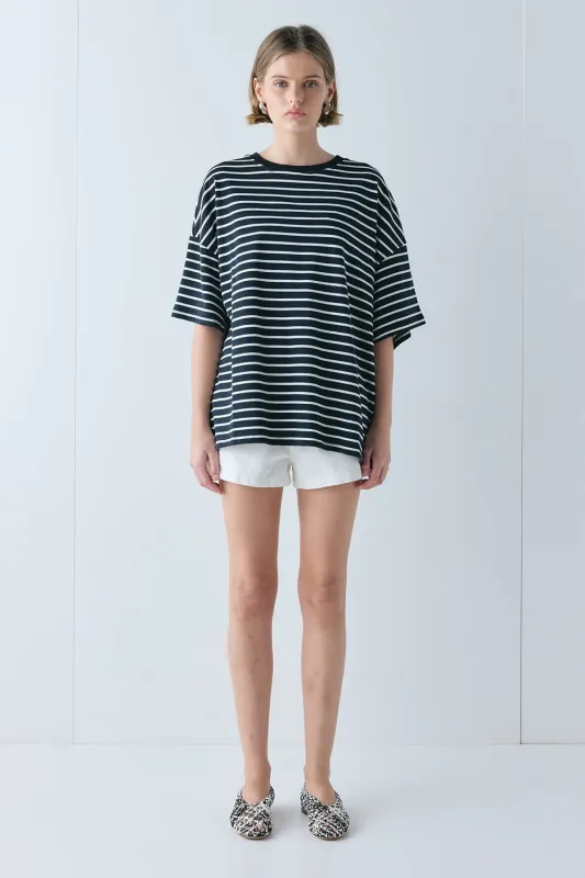 Willow Tee White Stripe sold by Verge Girl
