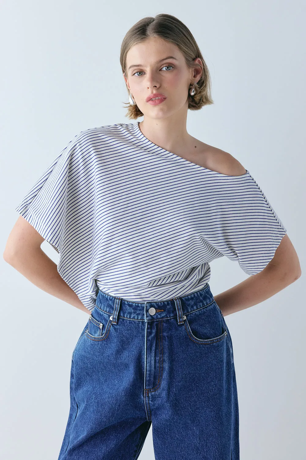 Liv Top Cobalt Stripe sold by Verge Girl