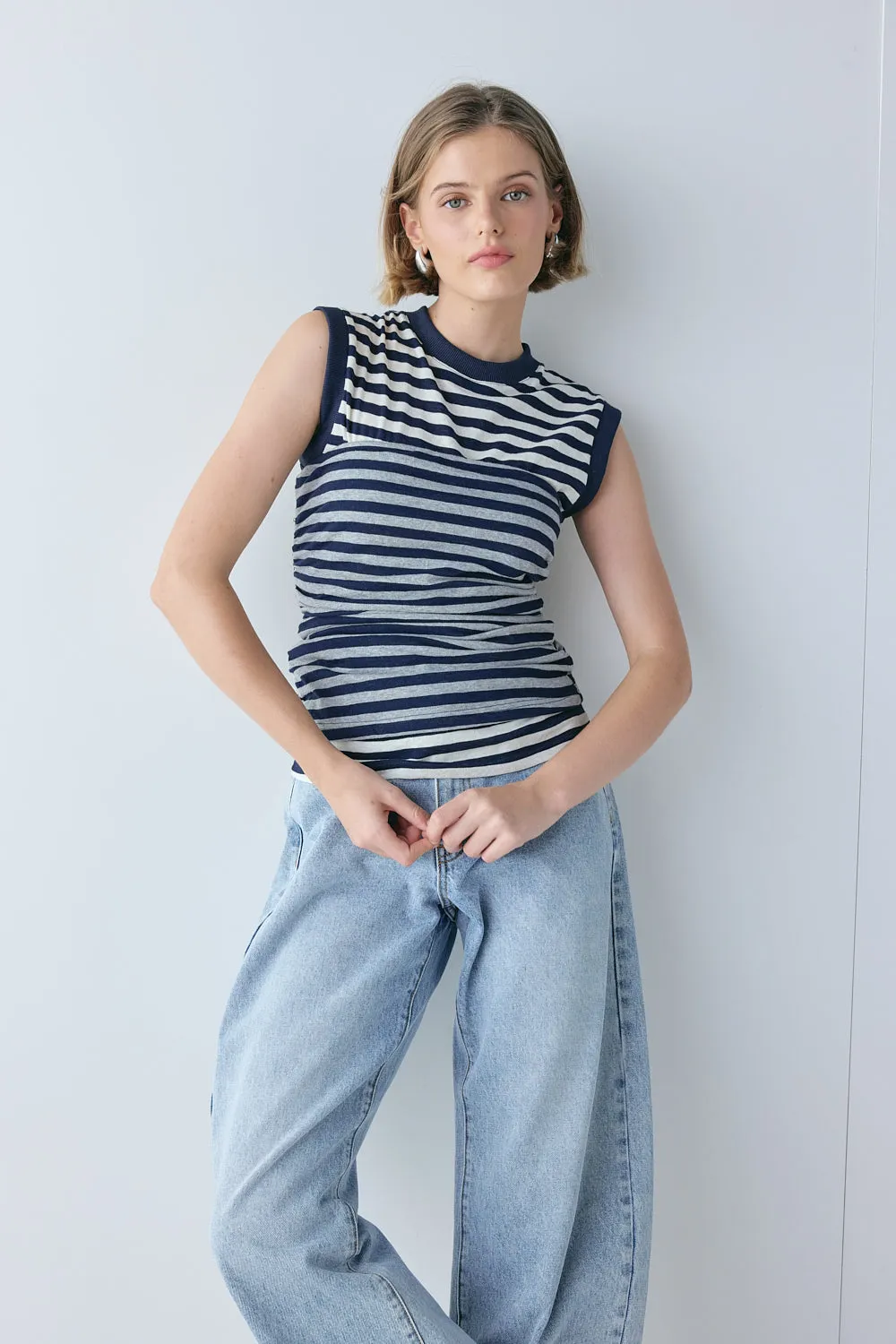 Dominique Top Navy Stripe sold by Verge Girl product image thumbnail 5