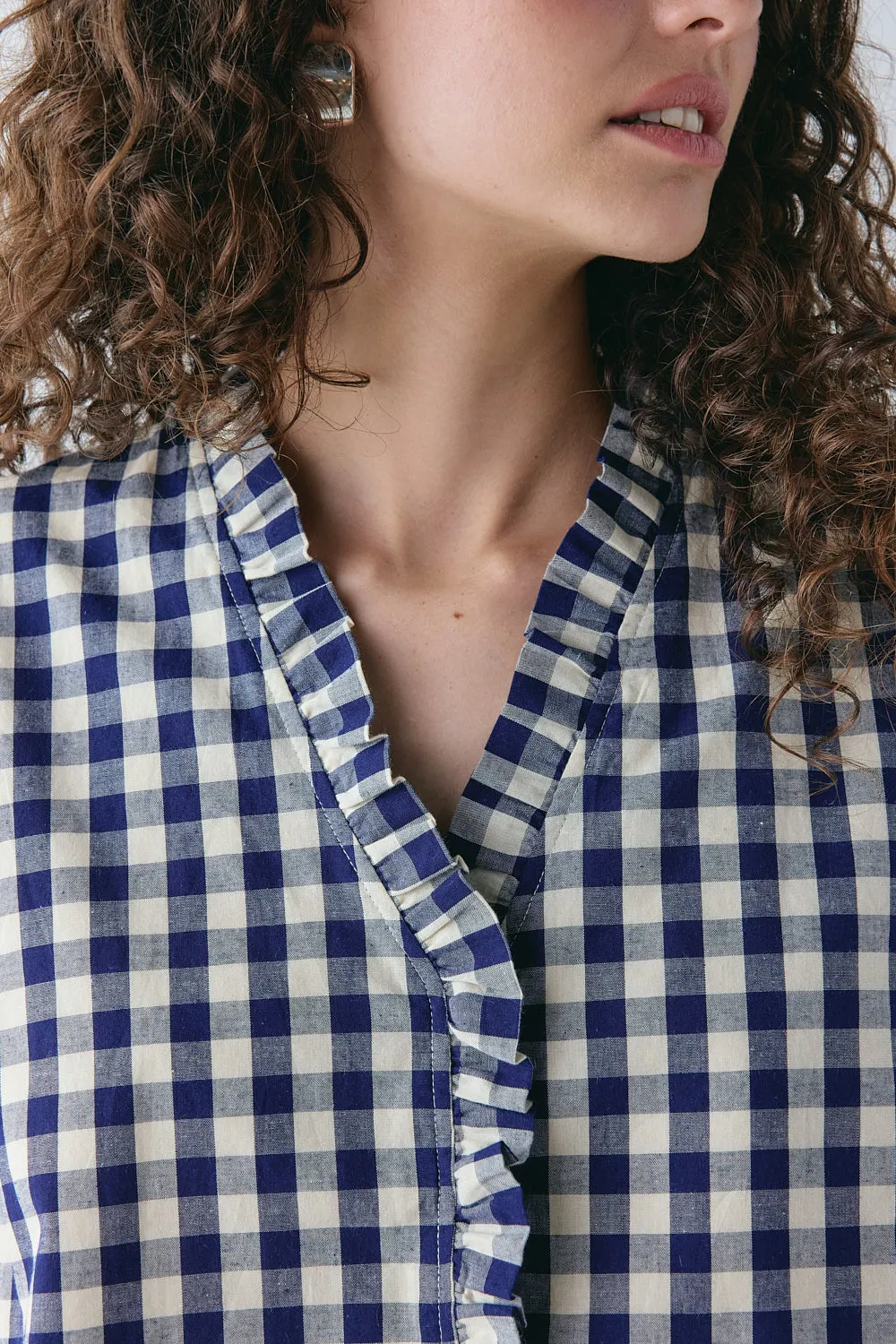 Phoebe Vest Top Navy Check sold by Verge Girl product image thumbnail 4