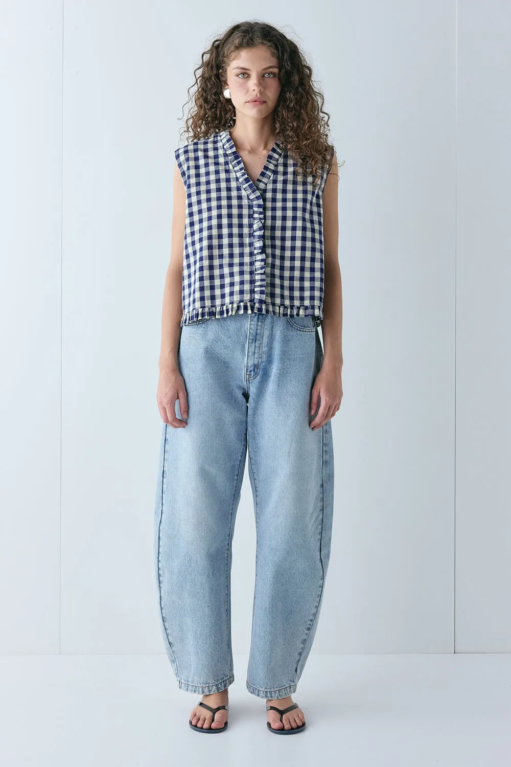 Phoebe Vest Top Navy Check sold by Verge Girl product image thumbnail 3