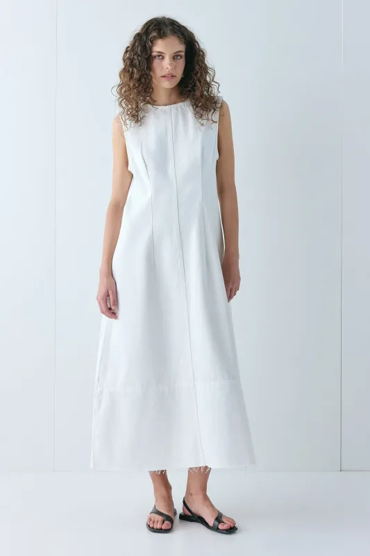Lolita Denim Midi Dress White sold by Verge Girl