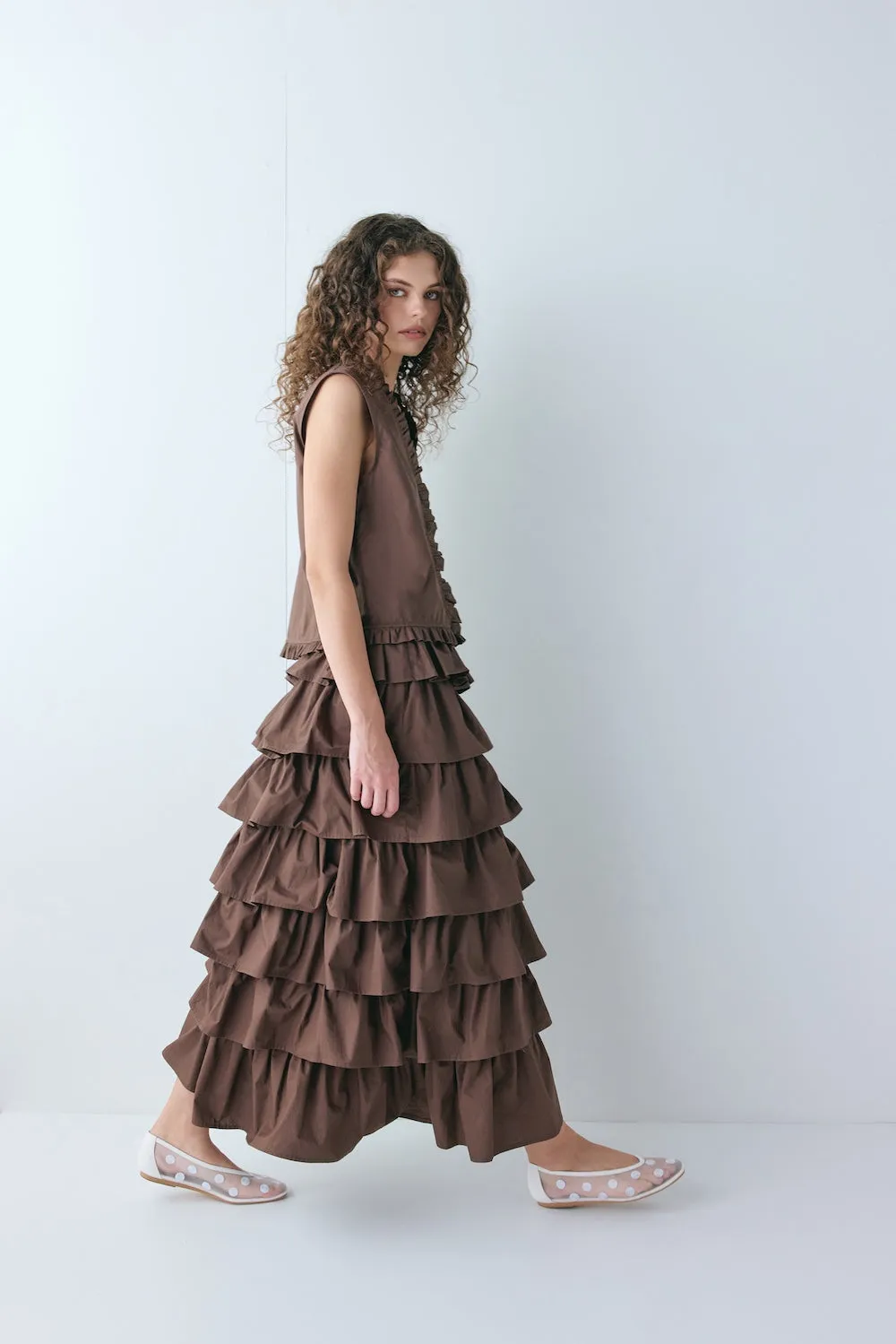 Phoebe Vest Top Chocolate sold by Verge Girl product image thumbnail 2