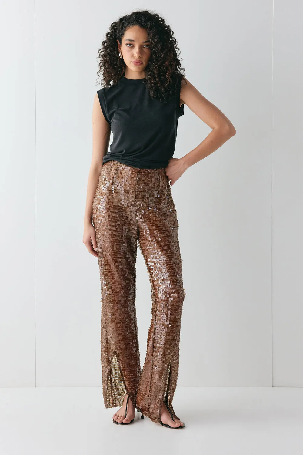 Eden Sequin Pants Brown sold by Verge Girl product image thumbnail 2
