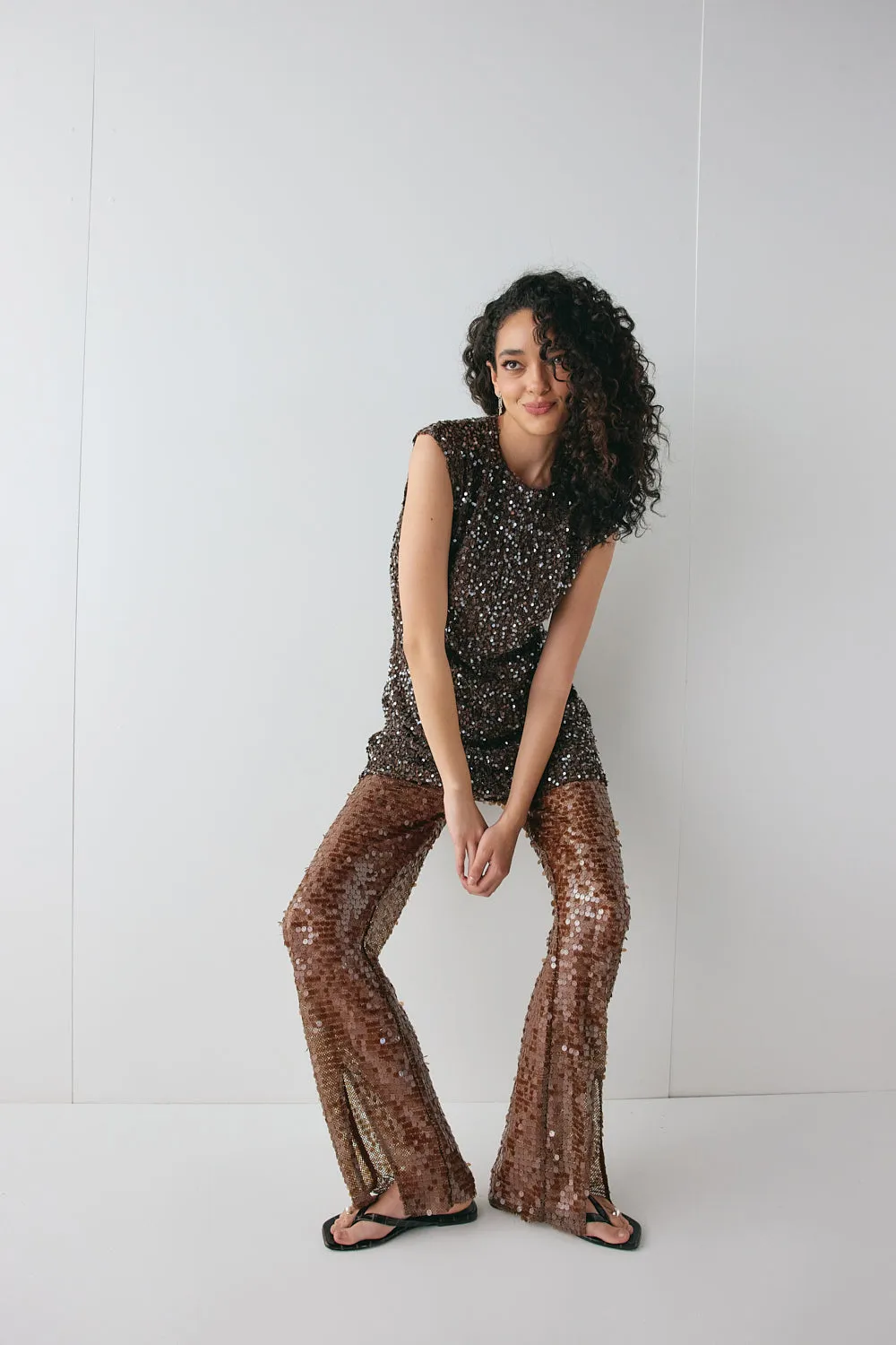 Eden Sequin Pants Brown sold by Verge Girl product image thumbnail 3