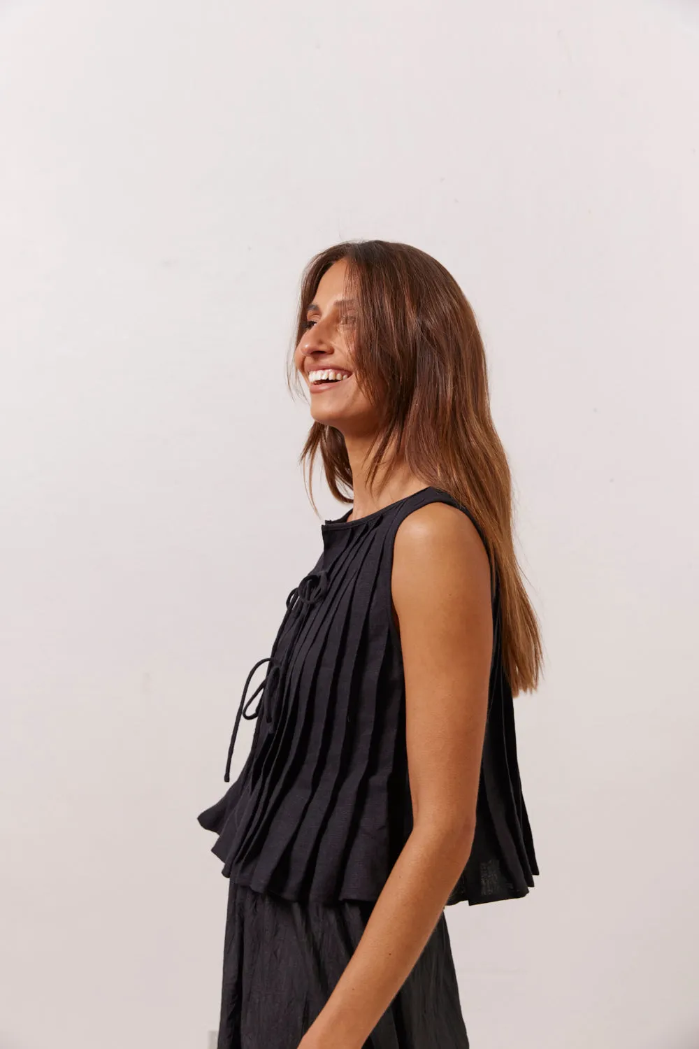 Valeria Linen Top Black sold by Verge Girl product image thumbnail 5