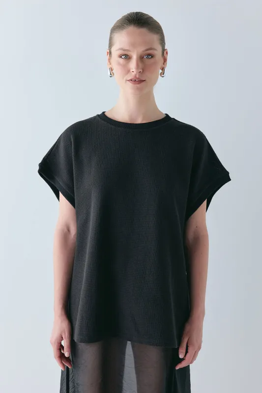 Lori Waffle Tank Black sold by Verge Girl