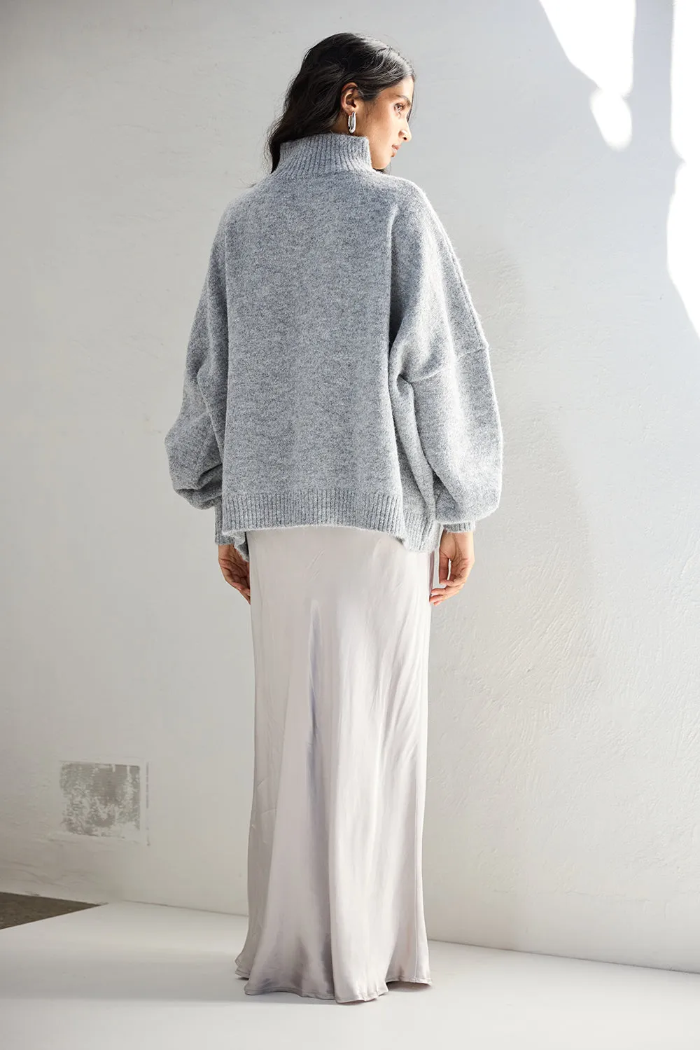 Florence Bias Cut Maxi Skirt Silver sold by Verge Girl product image thumbnail 4