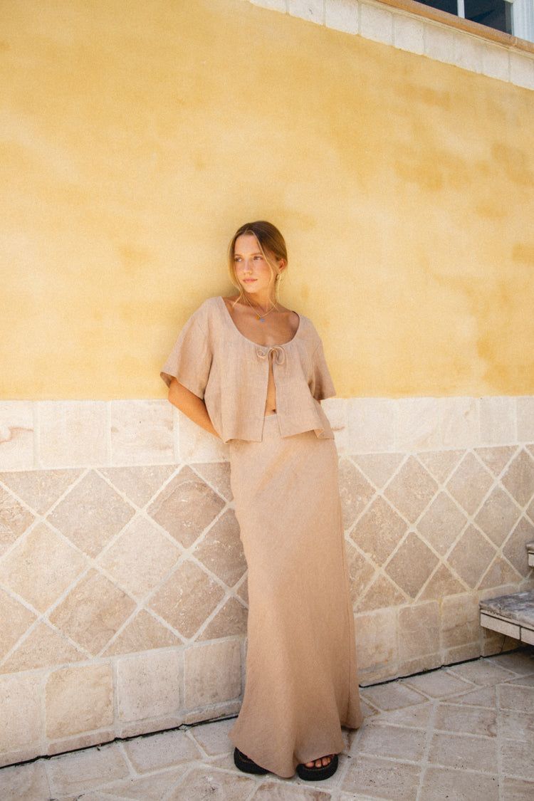 VRG GRL The Sea & I Linen Smock Top // Latte sold by Verge Girl product image thumbnail 2