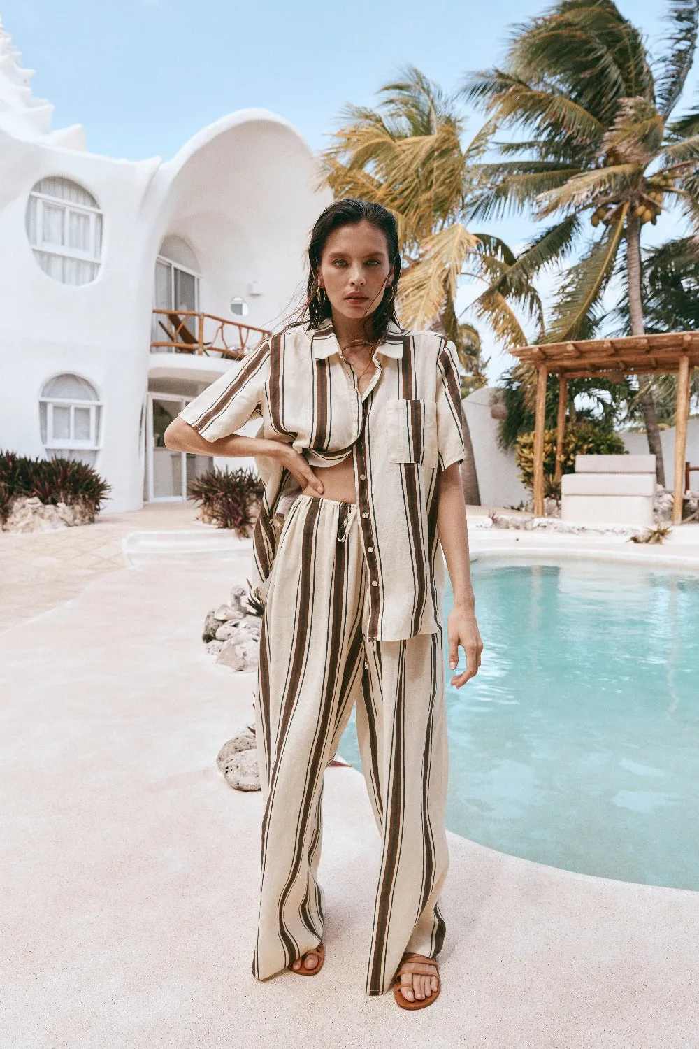 Ellie Linen Pants Dune sold by Verge Girl