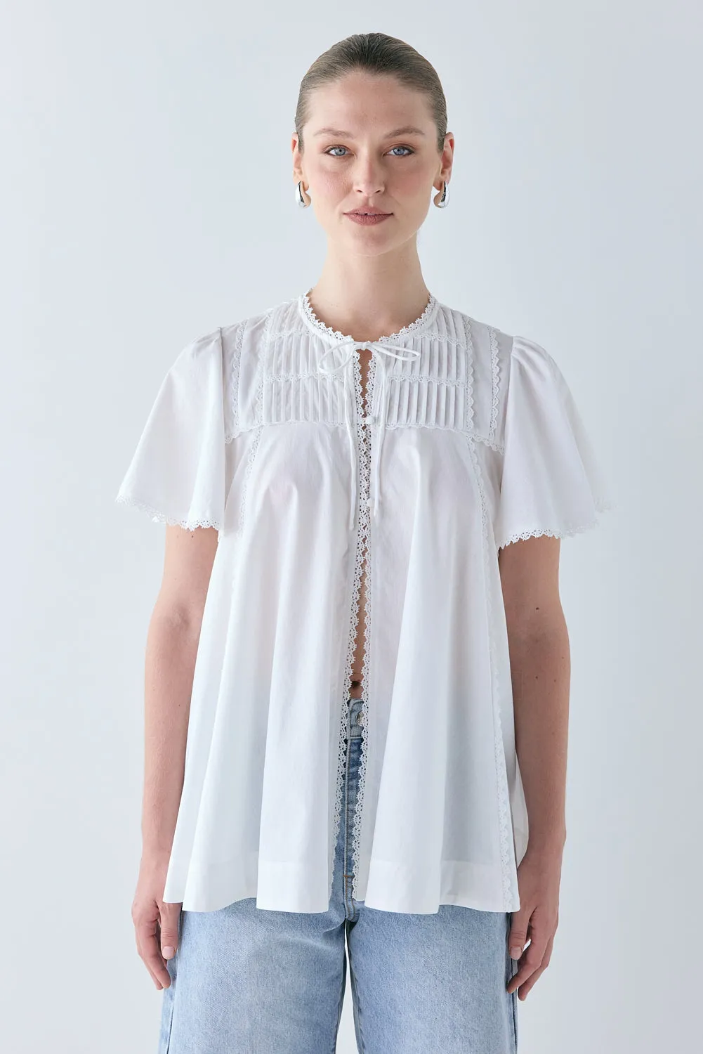 Henriette Smock Top White sold by Verge Girl product image thumbnail 2