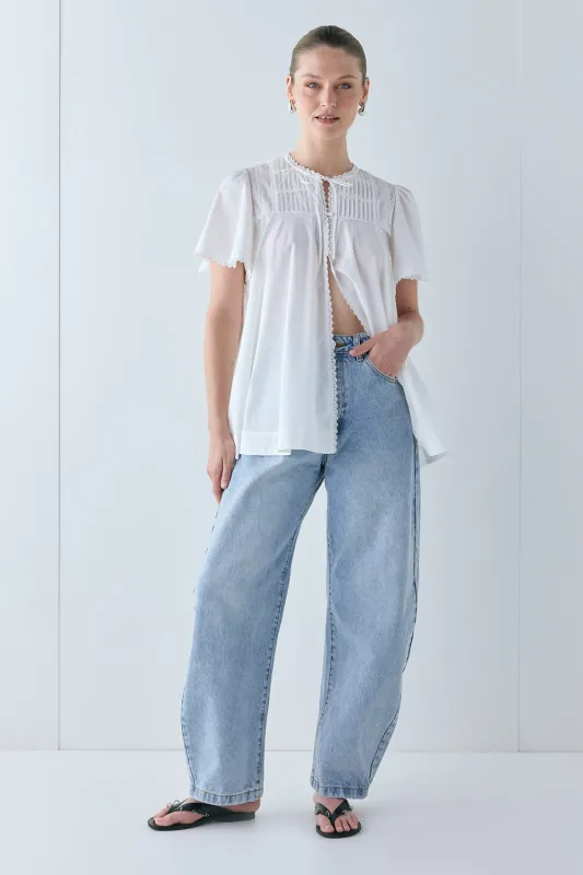 Henriette Smock Top White made by Verge Girl