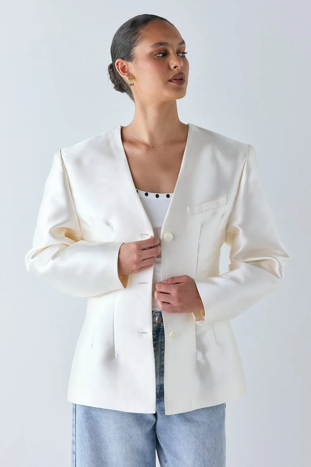 Dalton Blazer Cream sold by Verge Girl product image thumbnail 2