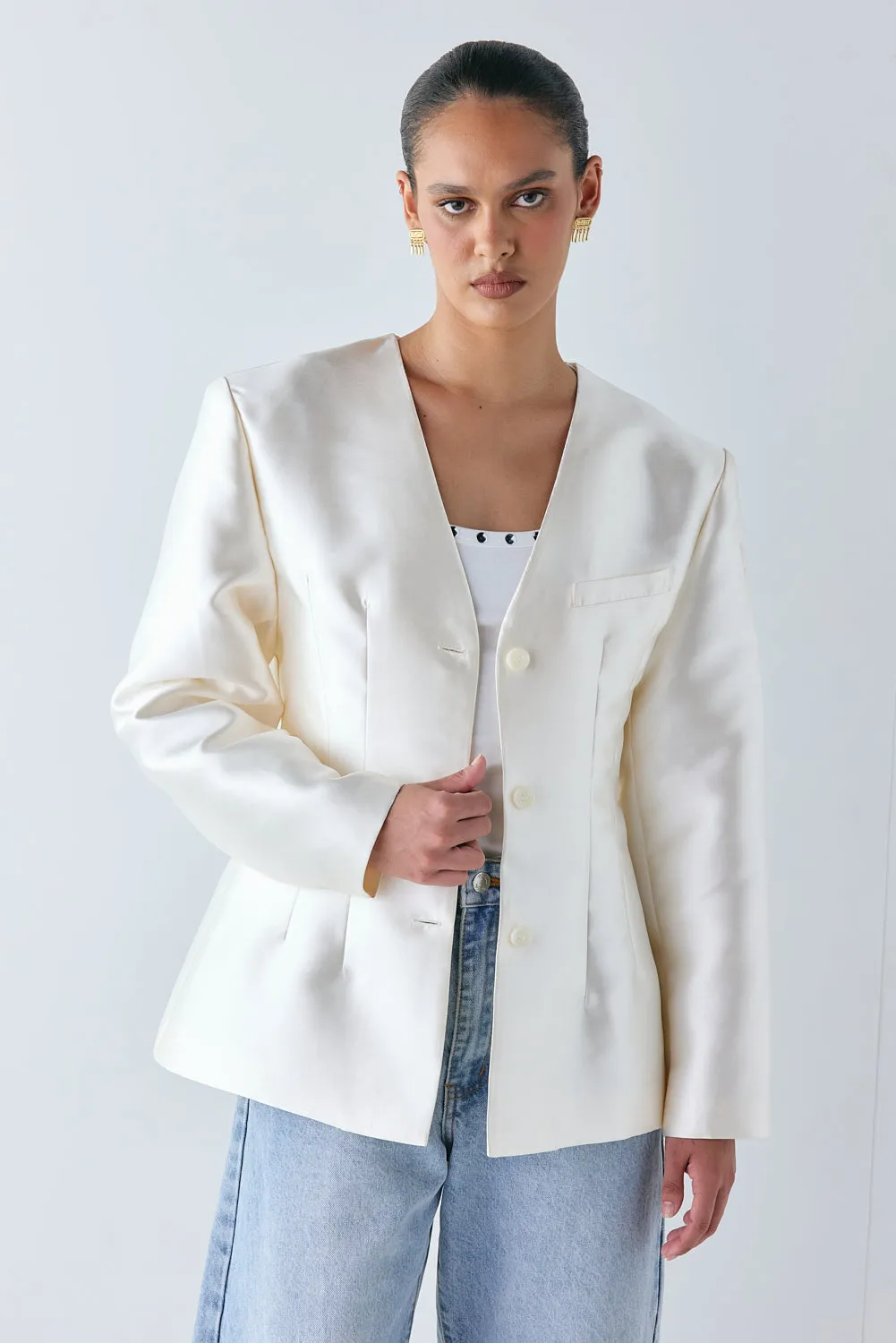 Dalton Blazer Cream sold by Verge Girl product image thumbnail 4